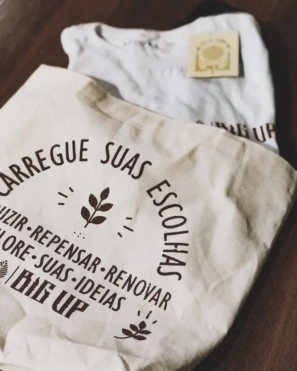 Tote bag with hand-lettered print for Big Up