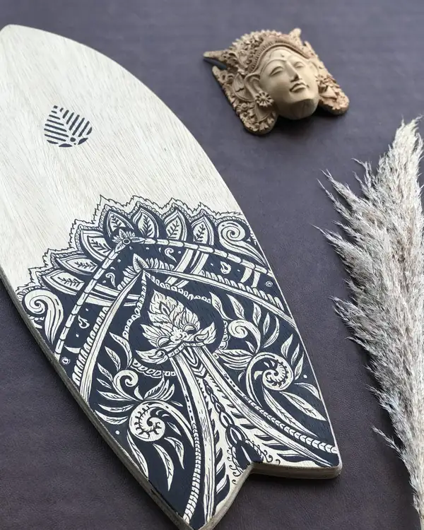 Board with hand-drawn mandala